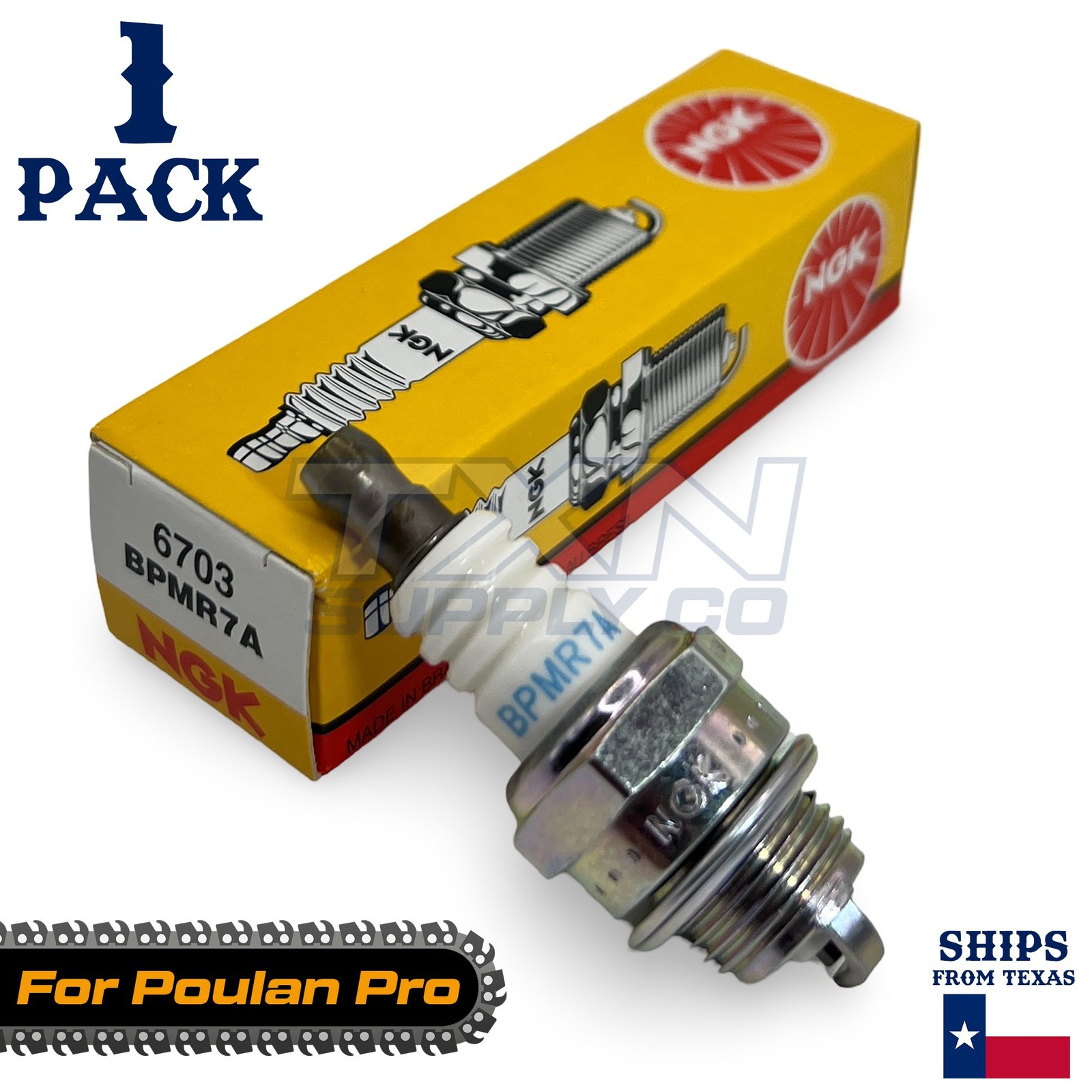 1 Pack NGK Spark Plug - For Poulan Pro PP 236 Chainsaw
