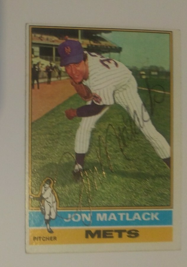 Jon Matlack autograph Topps '76 card