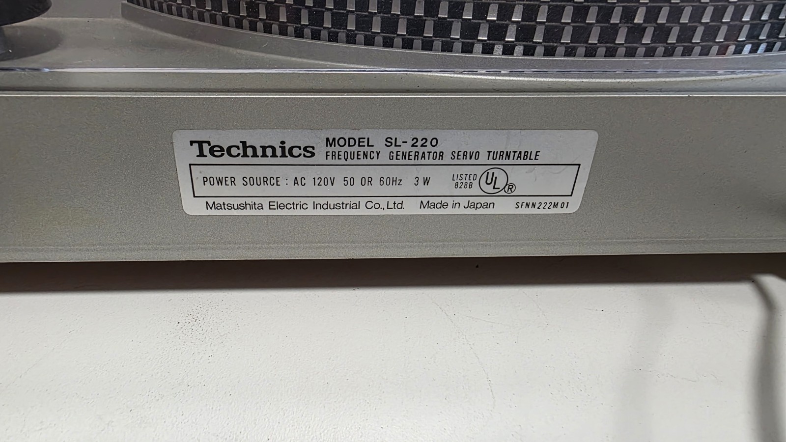 Technics SL-220 Frequency Generator Servo Automatic Turntable