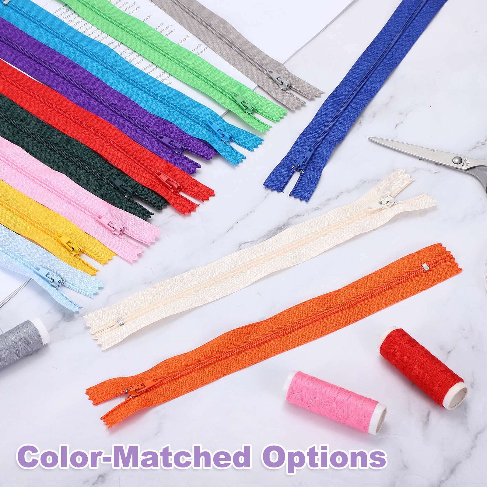 13 Inch Nylon Coil Zippers, #3 Beige Sewing Zippers,Pack of 22