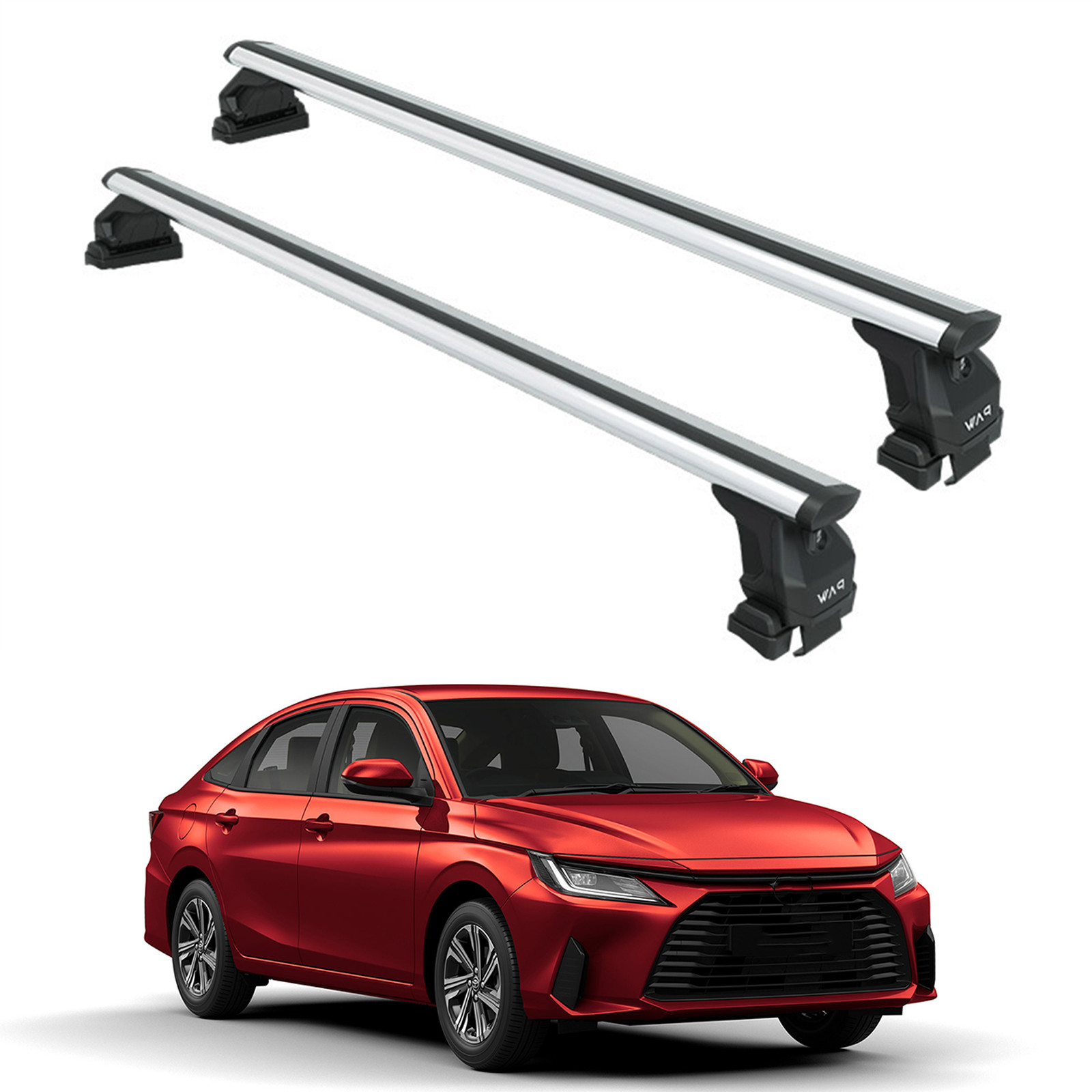 For Toyota Yaris Sedan 2020-2025 Roof Rack Cross Bars Normal Roof Alu Silver