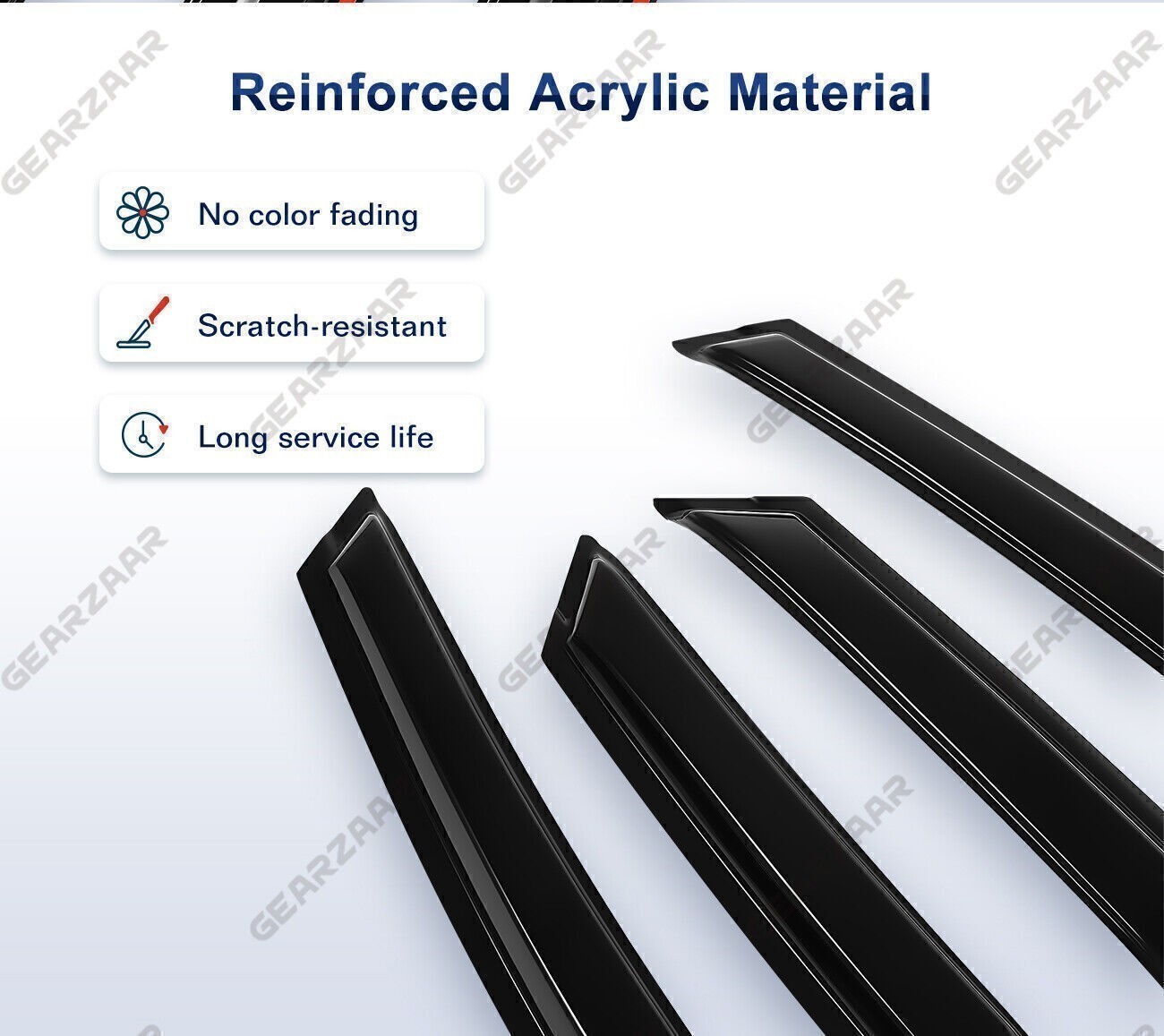 For Ford Fusion 2013-2020 Tape-on Window Vent Visors Rain Guards Deflectors