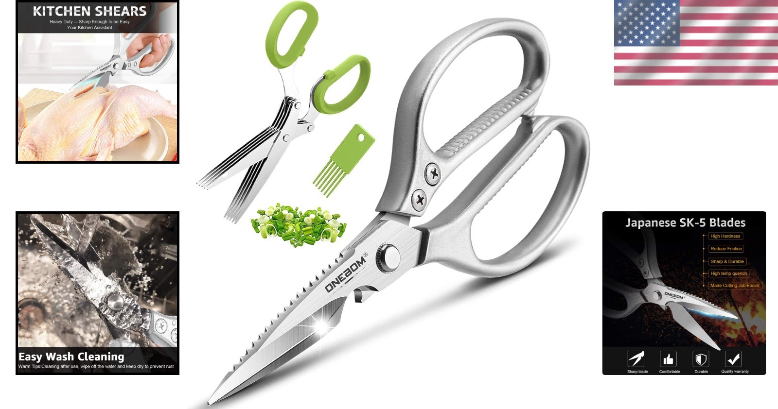 Multi-Function Stainless Steel Scissors