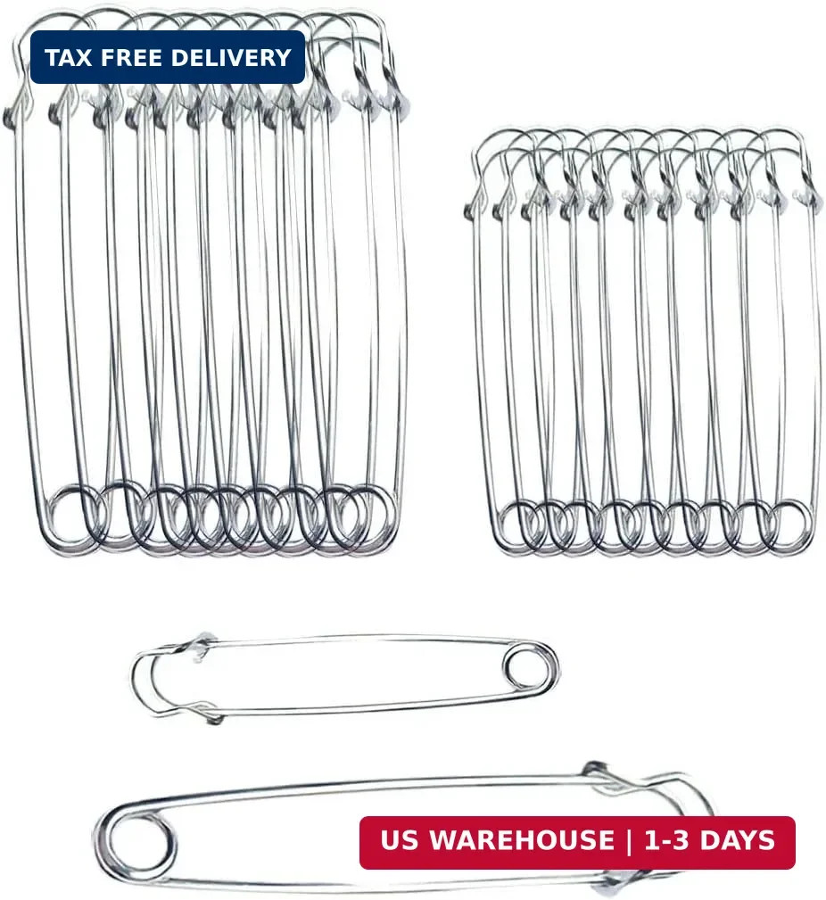 20PCS Large Safety Pins, 4Inch and 3Inch Heavy Duty Safety Pins for Fashion, Sew