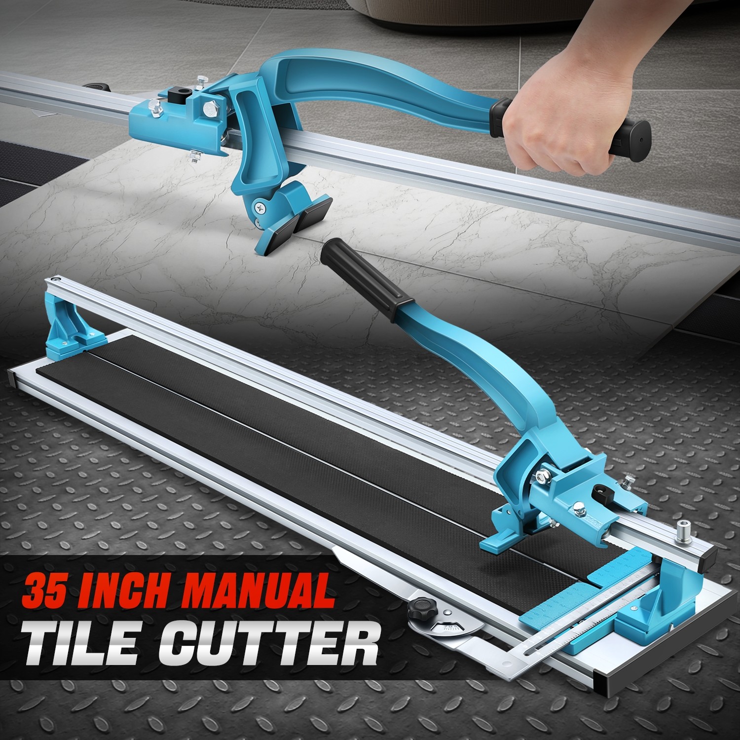 For Porcelain Ceramic 36" Manual Tile Cutter Cutting Machine Tool w/ Wheels