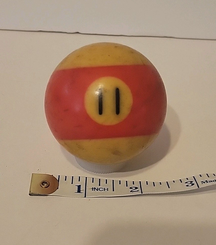 Vintage No. 11 Striped Red White Pool Ball Billiard 2" Replacement (H)