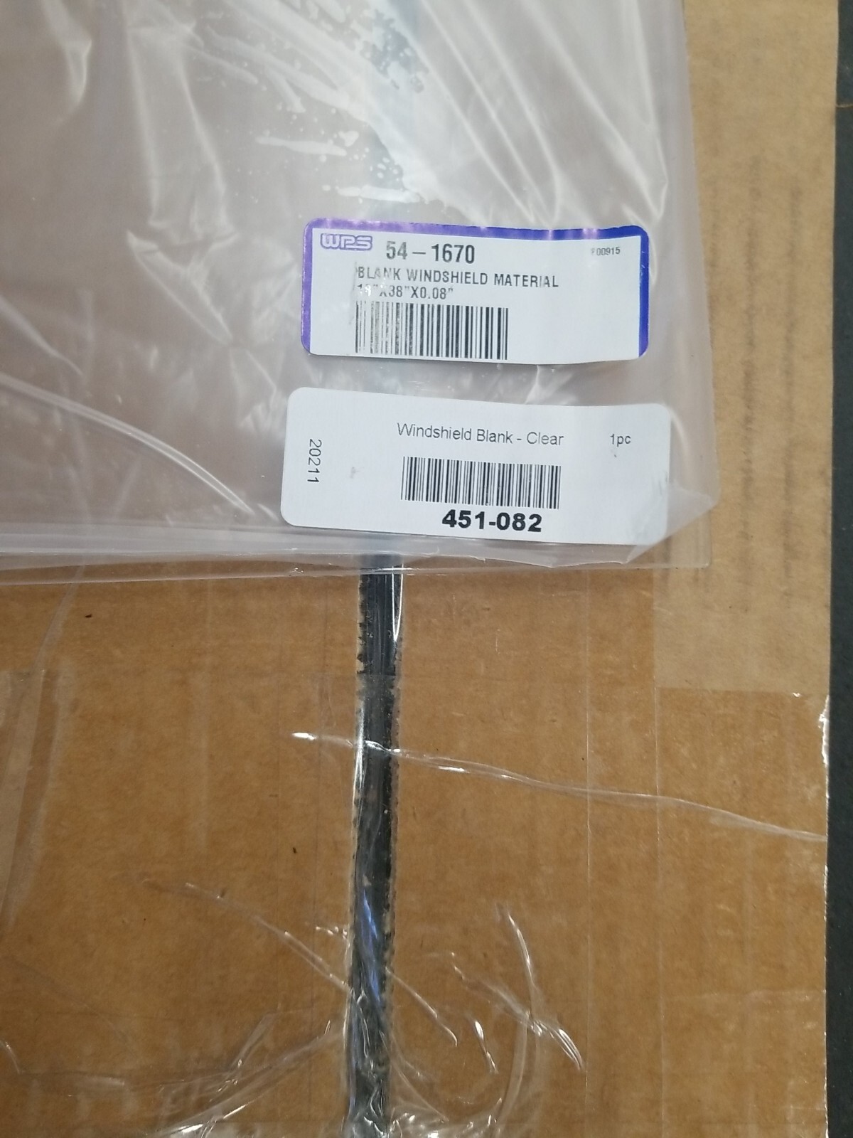 WPS Windshield 54-1670 QTY 1