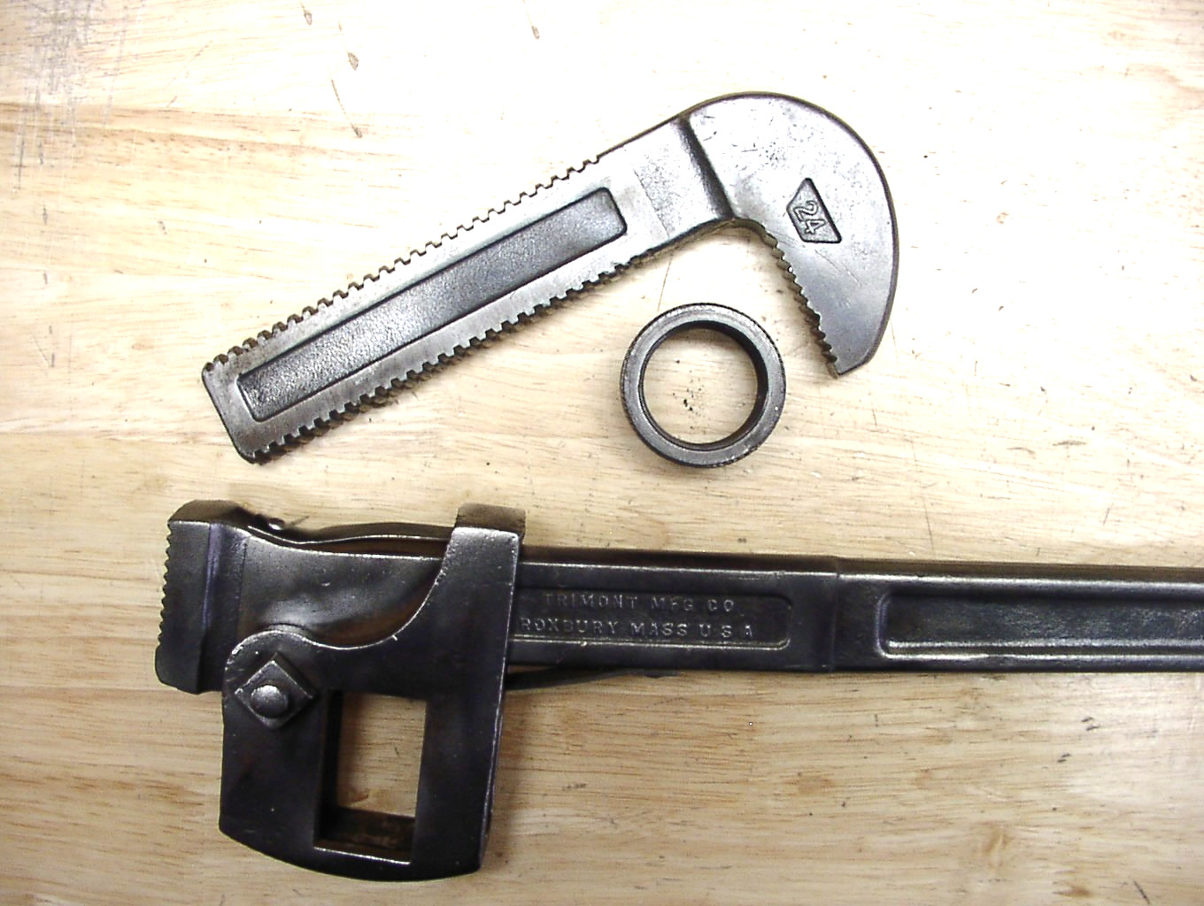 Antique Trimont Mfg. Co. Moroco Popular Stillson 24" Pipe Wrench,3" Cap.,XLINT!