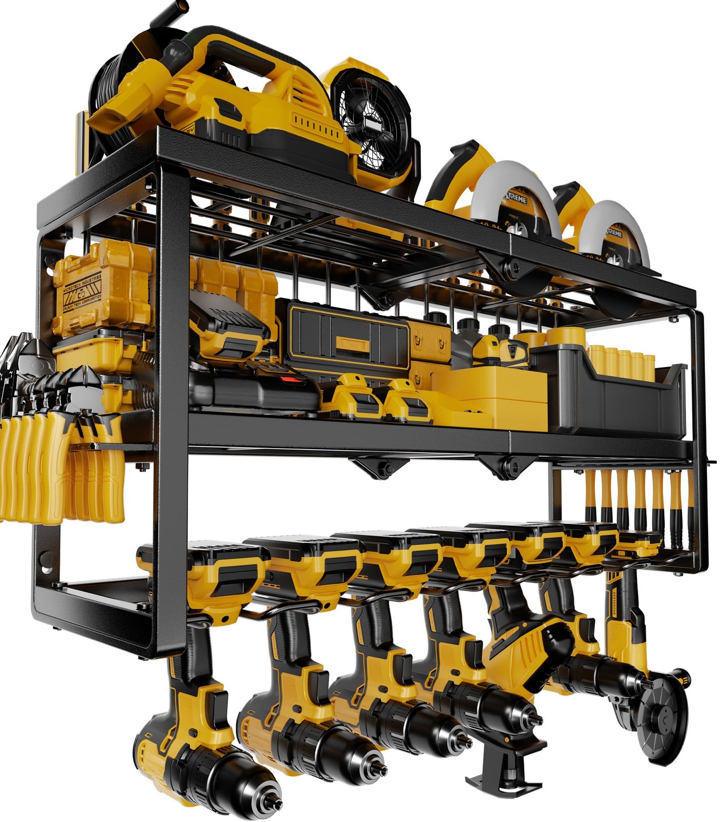 Power Tool Organizer, 7 Drill Holder for Tool Organizer, Storage and Organiza...