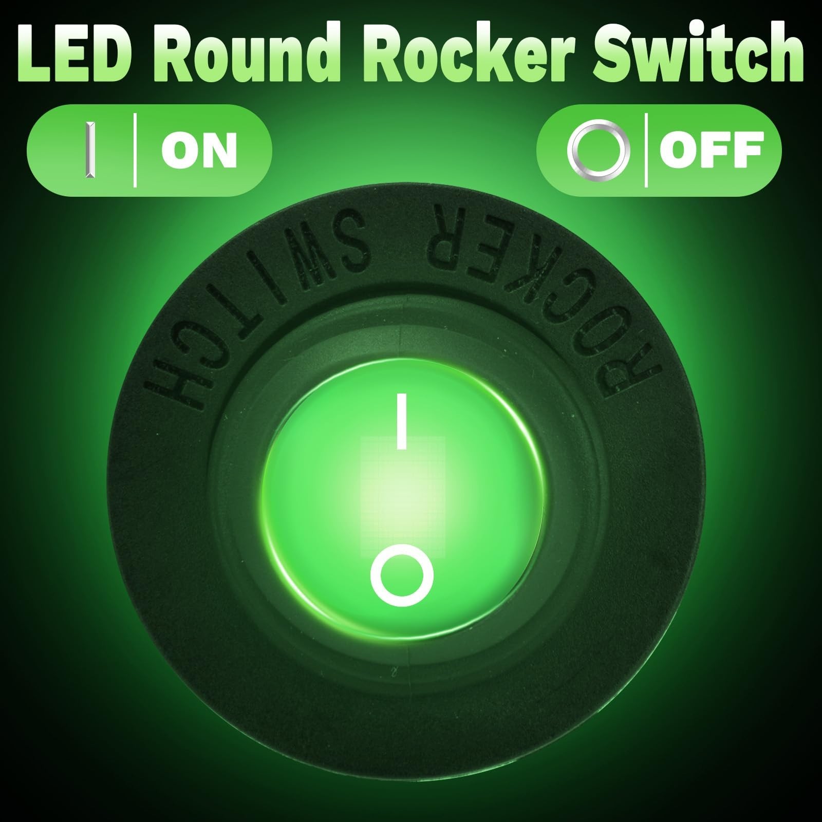 BFXM Round Rocker Switch, Toggle Switch 12V, On Off Switch, SPST 3 Pin | Wate...