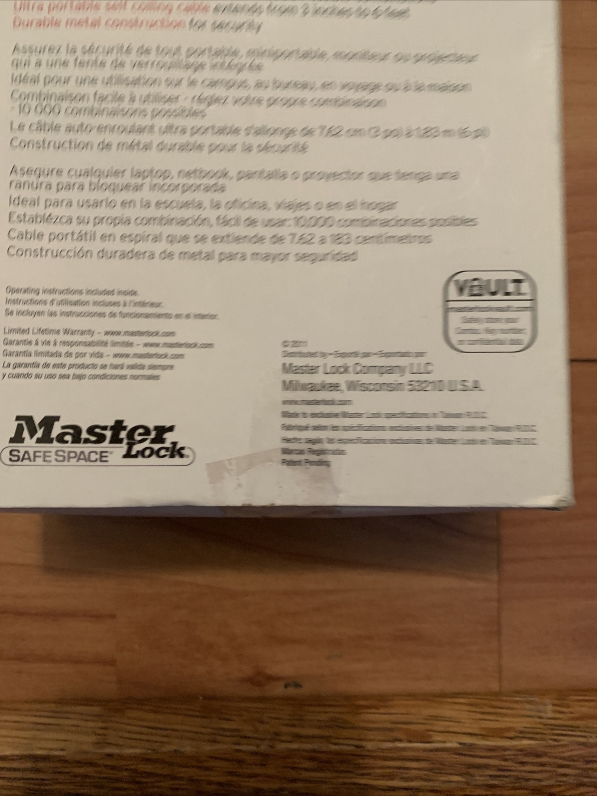 MASTER LOCK Safe Space COMPUTER LOCK Security On The Go