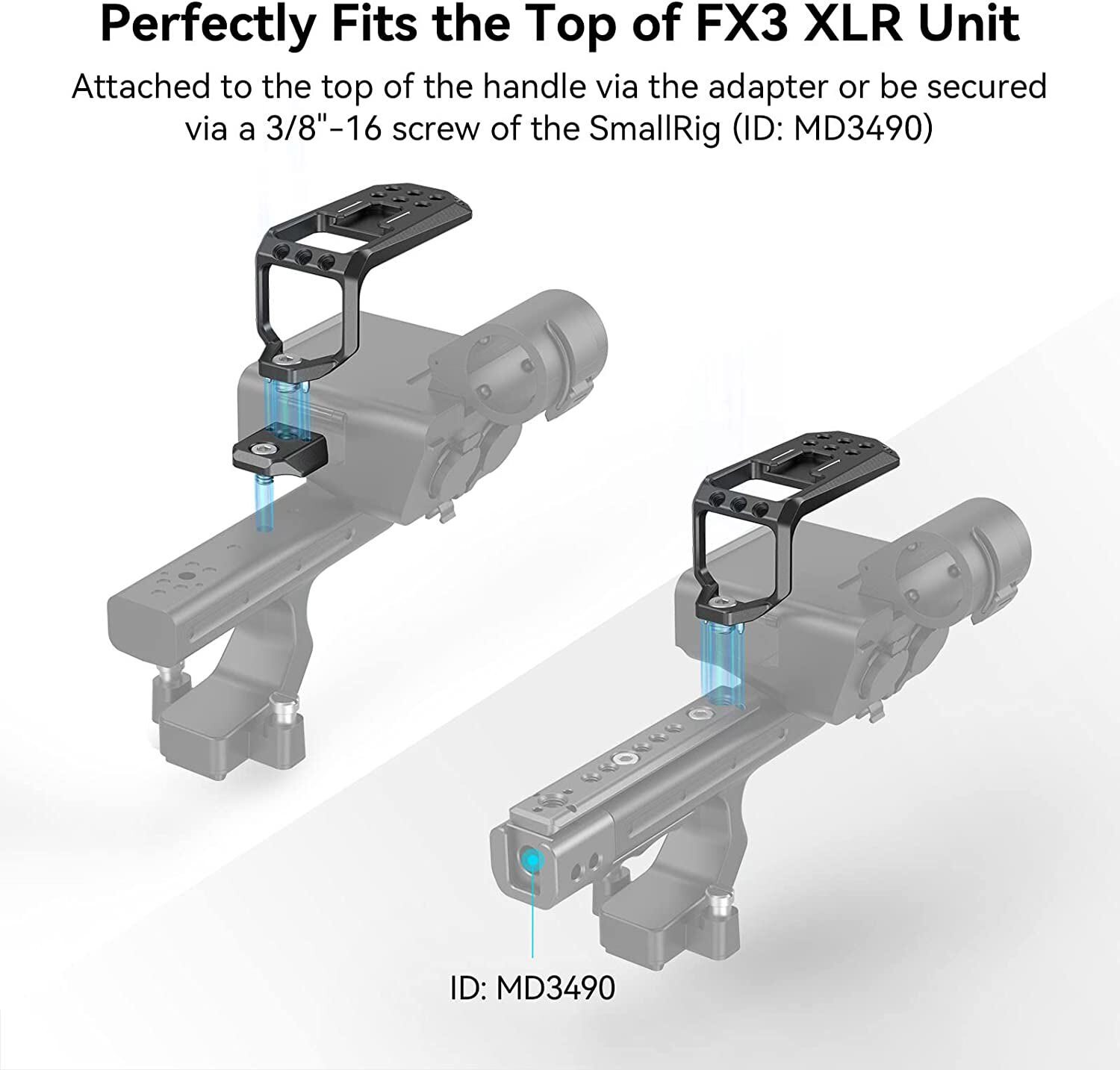 SmallRig FX3 / FX30 XLR Handle Top Plate for Sony FX3 / FX30 XLR Unit - MD3990