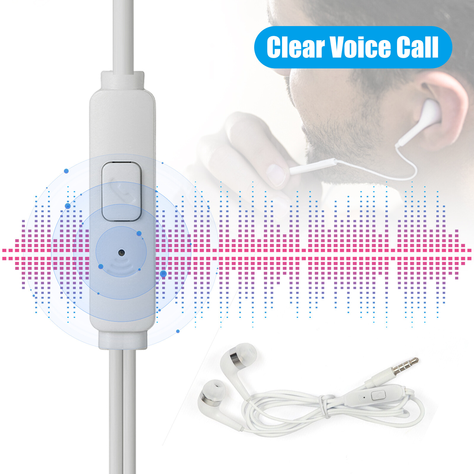 Wholesale In-ear 3.5mm Earphones Headsets Headphone W/ Mic For Android Samsung