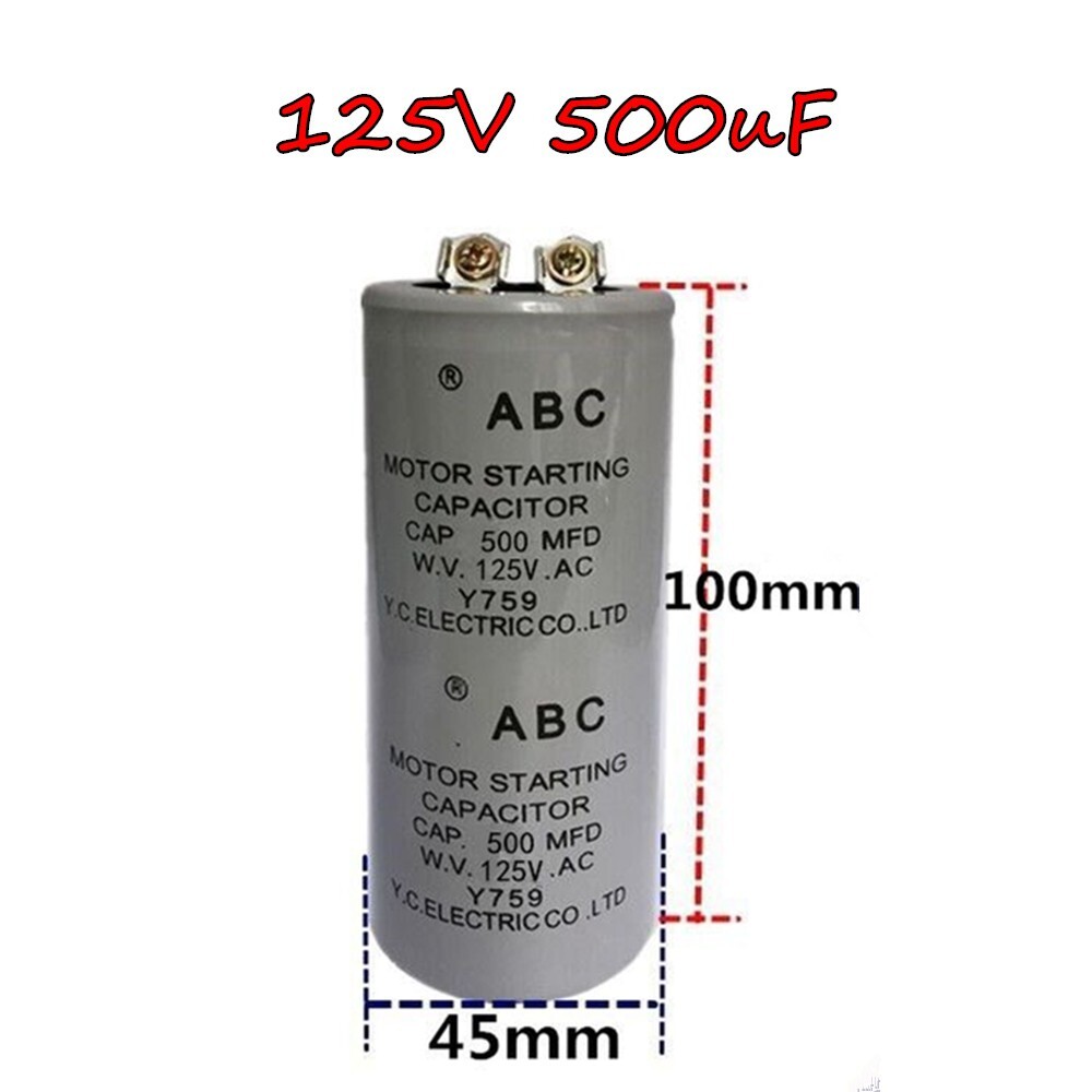 500MFD 500UF 125VAC 125V CD60 Motor Starting Capacitor for HVAC Electric Motors