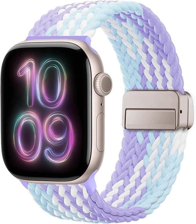 Soft Nylon Solo Loop Sport Strap Compatible with Apple Watch Series 7 41mm 45mm