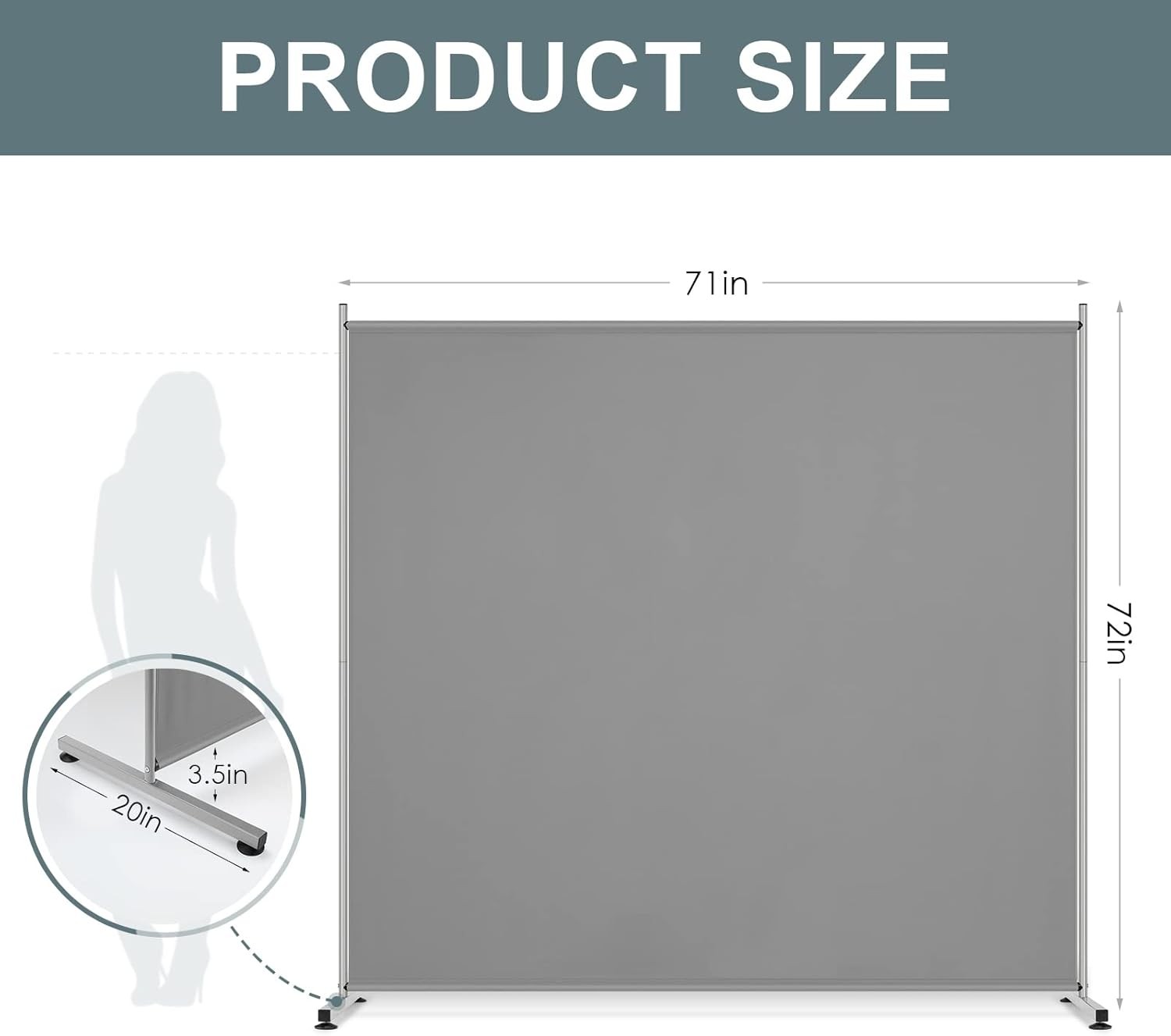 Single Large Panel Room Divider Privacy Screen Office Partition Separators