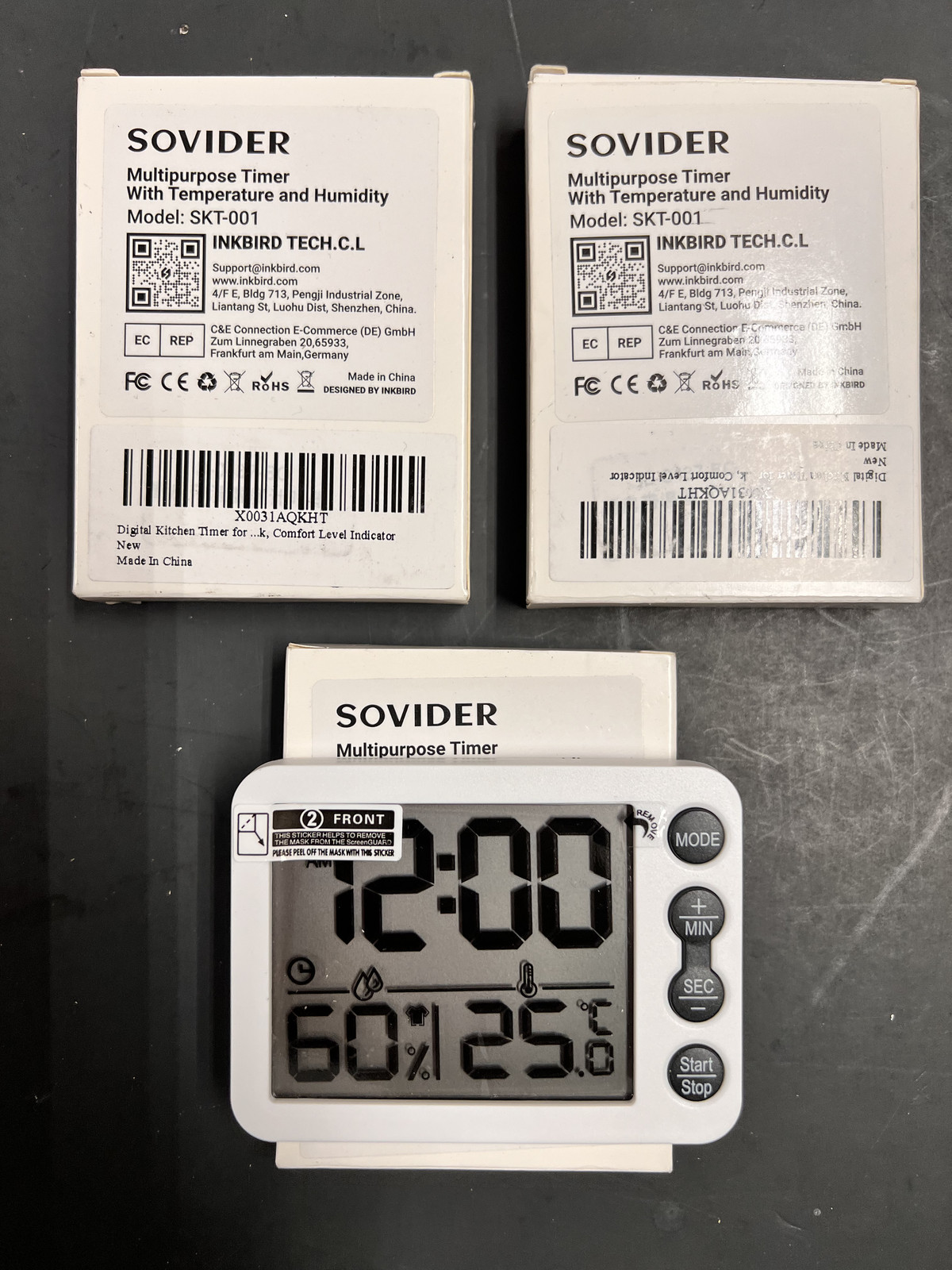 3 qty. SOVIDER Multi-Purpose Timer with Humidity and temperature