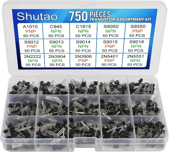 750 Pcs Transistor Kit A1015 C945 C1815 S8050 S8550 S9012 S9013  Size: 750 Pcs