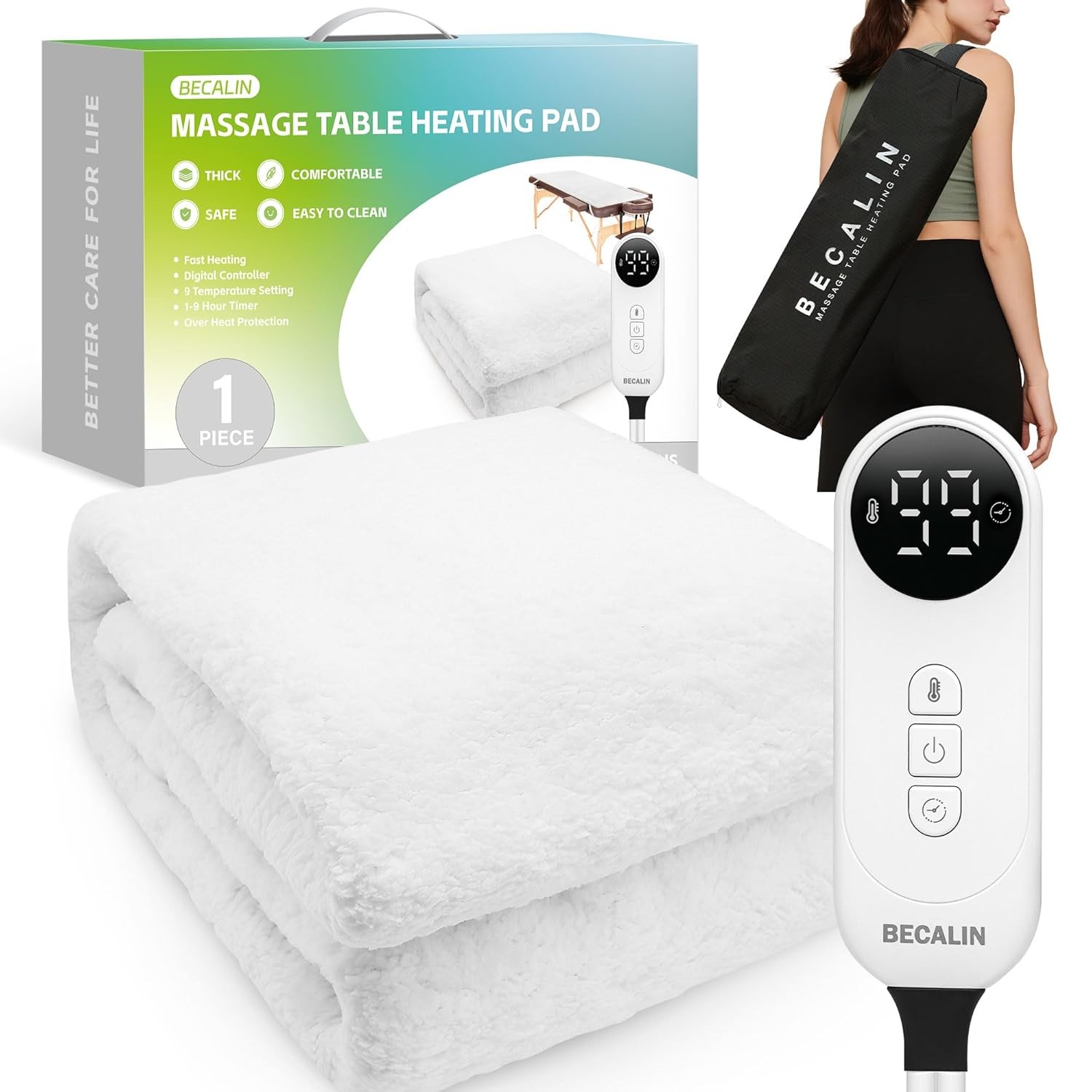 Massage Table Warmer Heating Pad Professional SPA Massage Bed Warmer W/ Timer 9