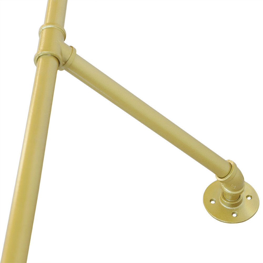 Wall Mount Clothes Rack Industrial Pipe Clothes Hanging Bar Home Garment Storage