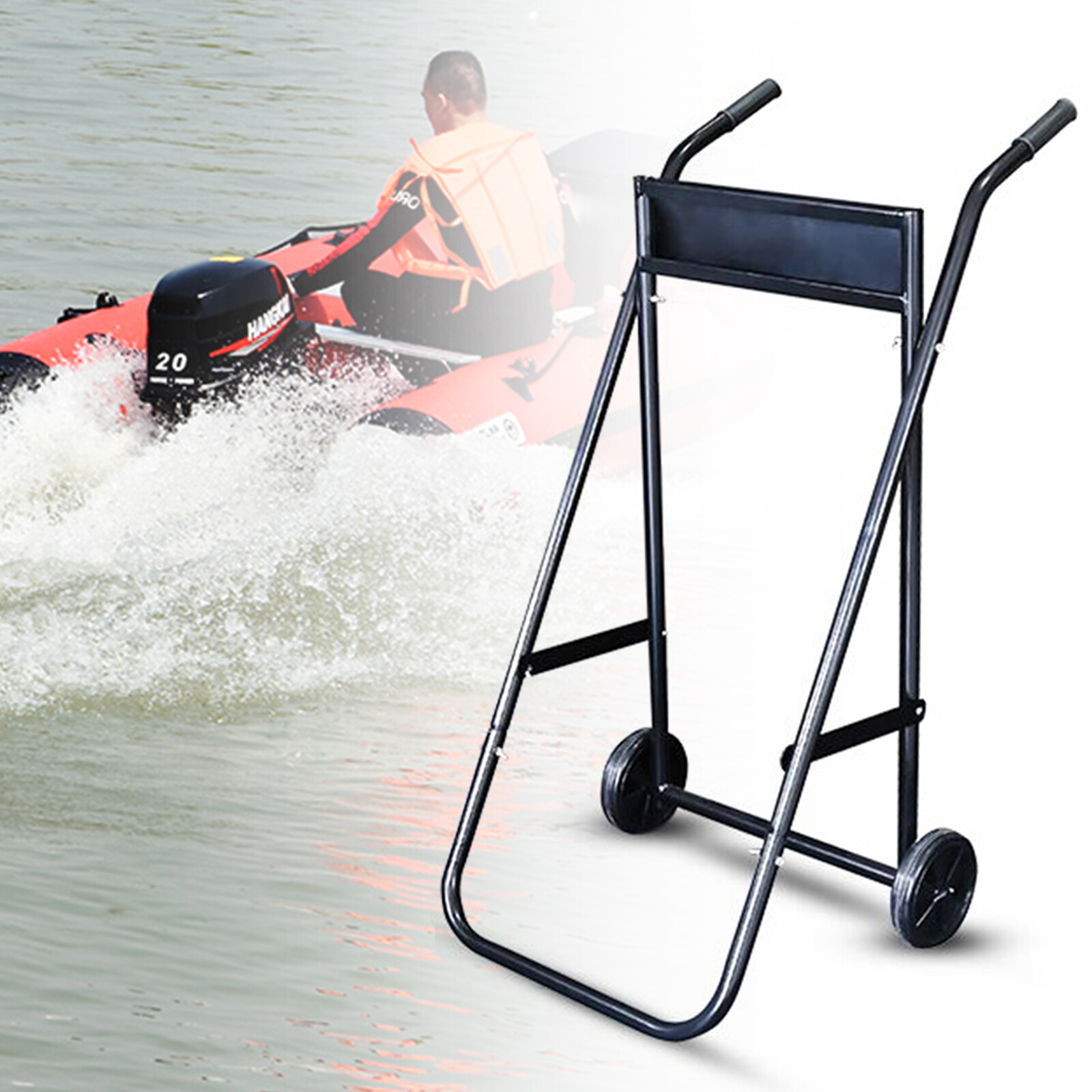 Heavy Duty Outboard Boat Motor Stand Carrier Cart Dolly Trolley Transport Stand