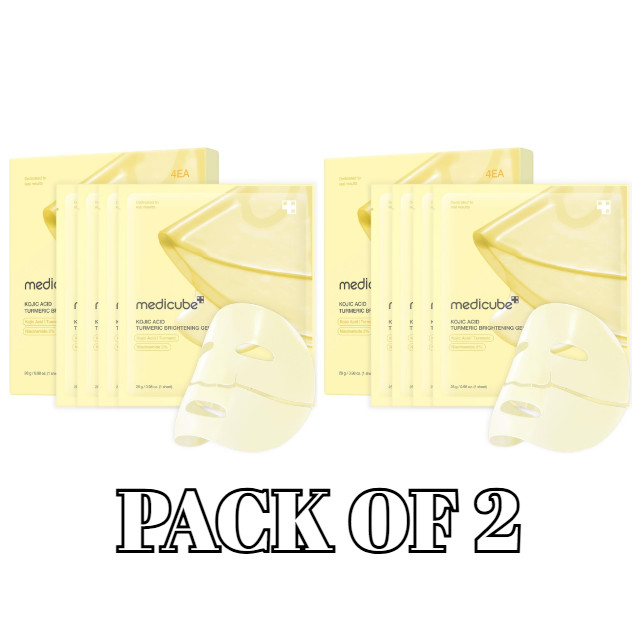 medicube Jelly Gel Mask with Brightening Kojic Acid Turmeric 8 sheet total PCK 2