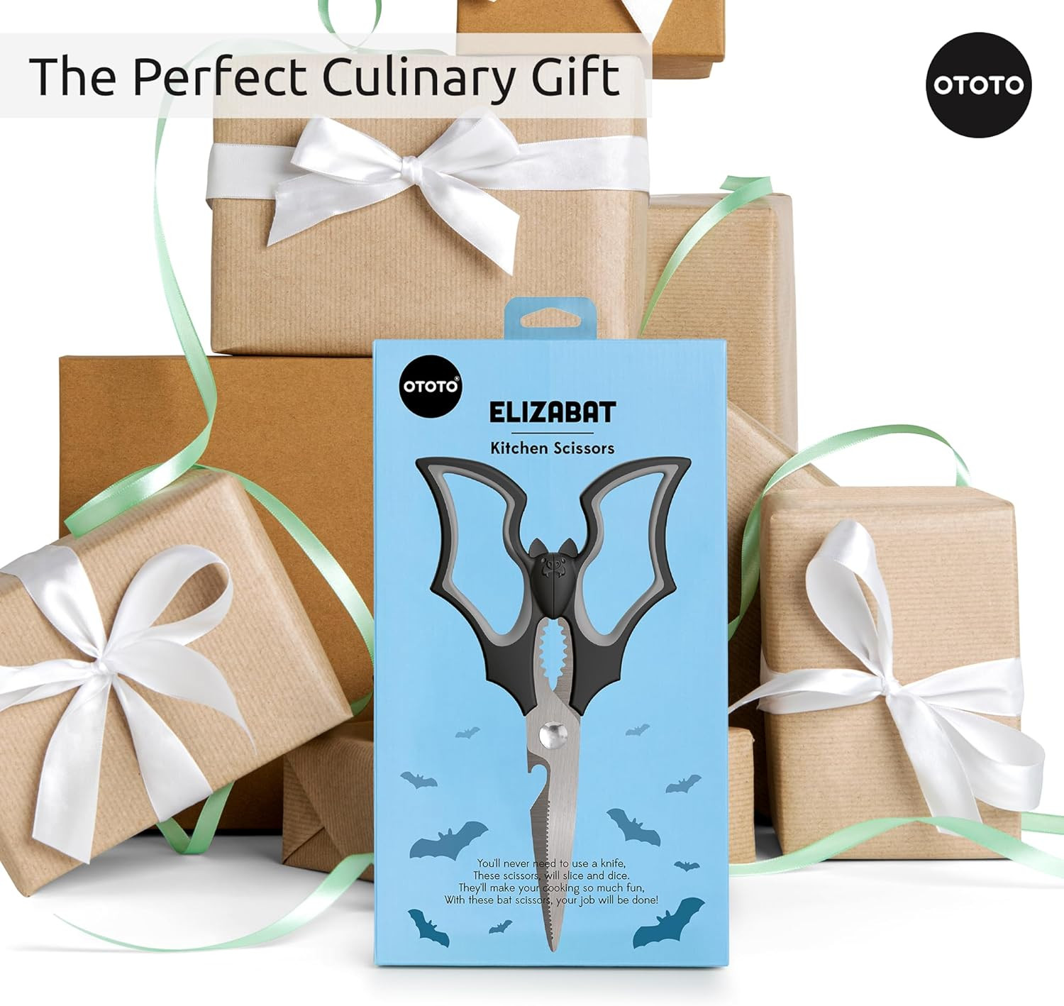 Original Elizabat Kitchen Scissors - Halloween Goth Cute Bat Kitchen Shears, Bat
