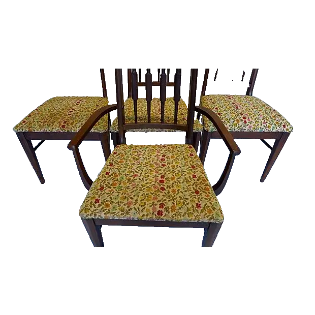 Mid-Century Reed-Back Dining Chairs - Set of 4
