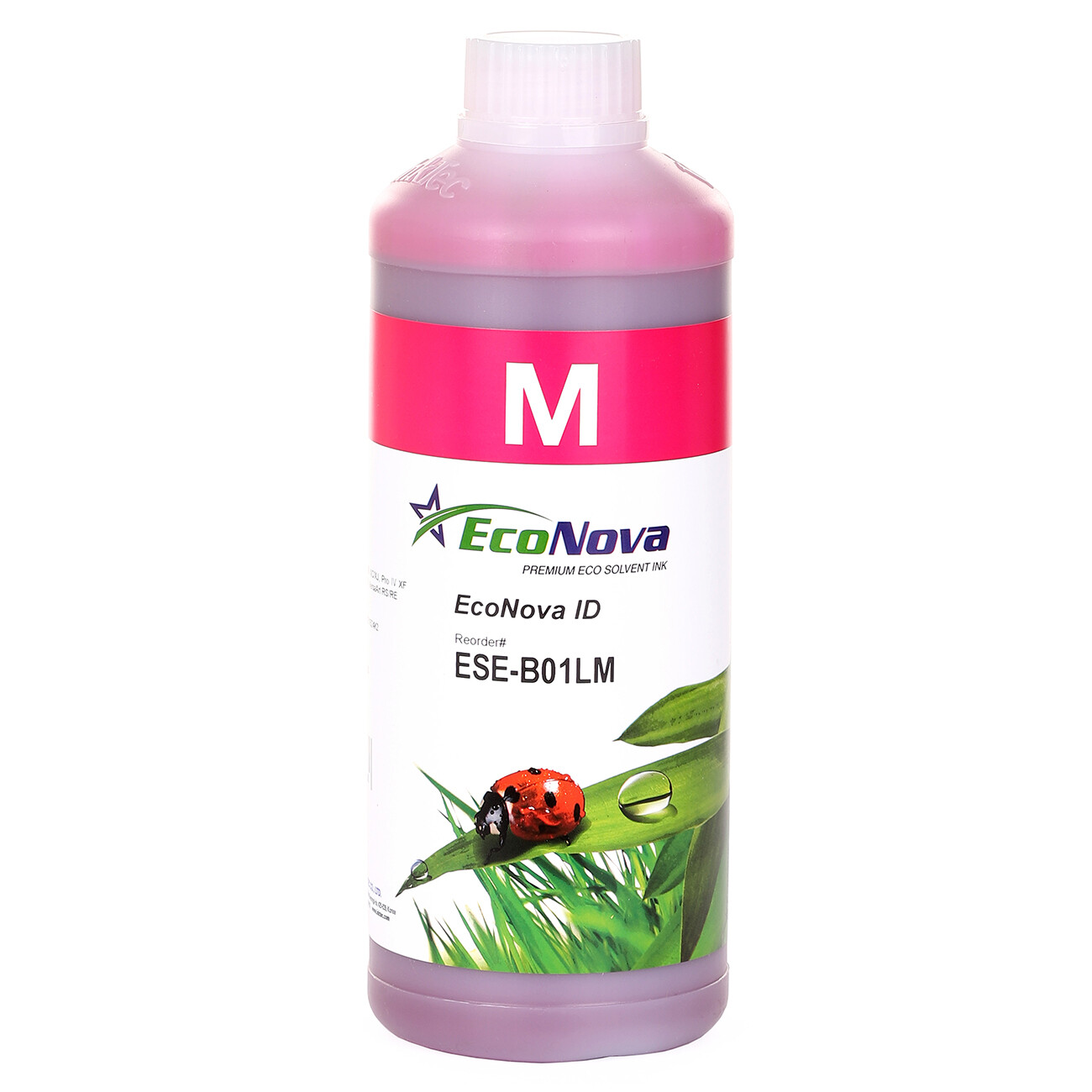 EcoNova ID Solvent Ink for Roland Epson Piezo Printers 1 Liter Bottle Magenta