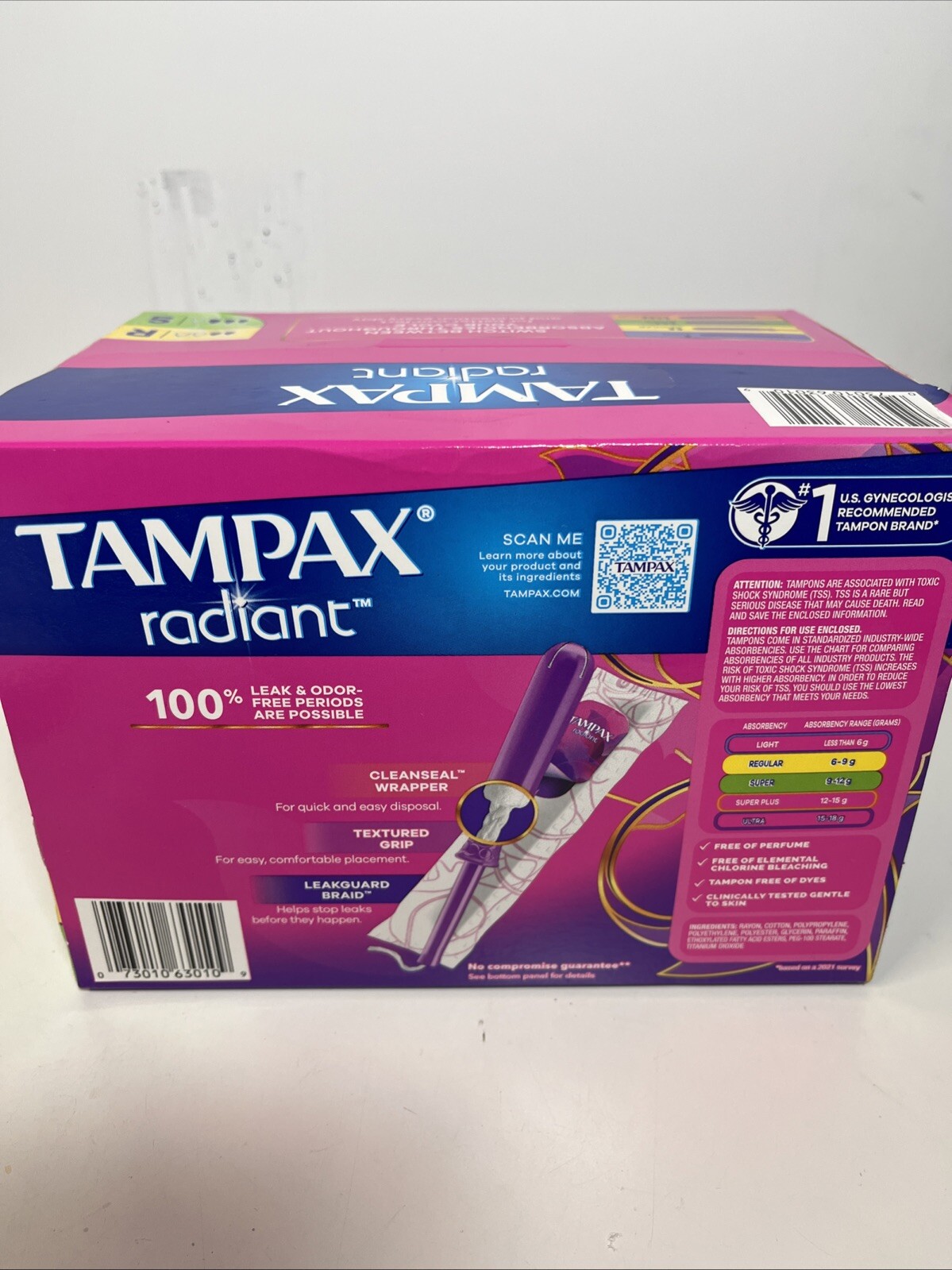 TAMPAX 784 CT, (48 Regular/36 Super)