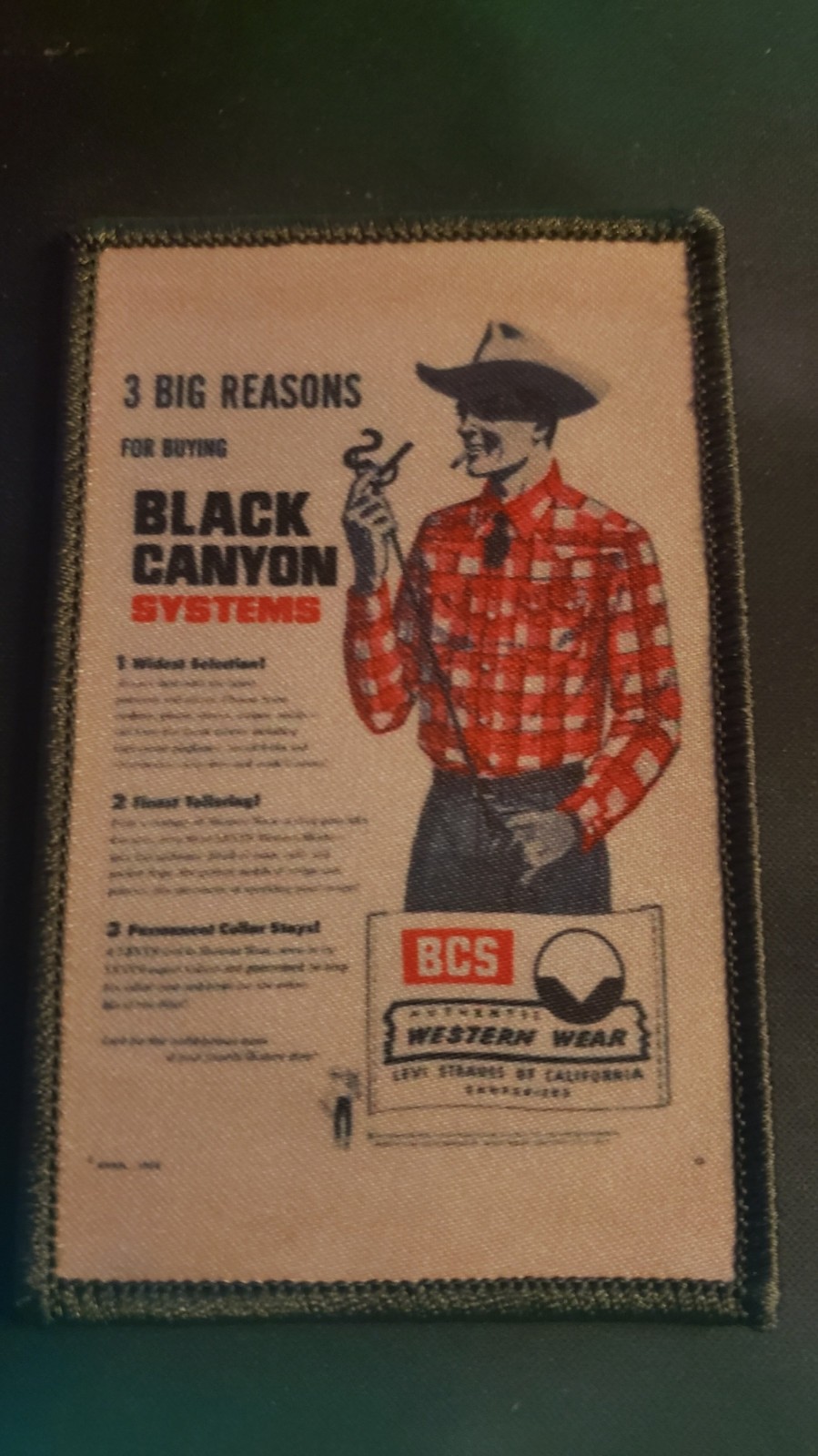 Black Canyon Systems BCS 3 BIG REASONS Patch Cowboy New