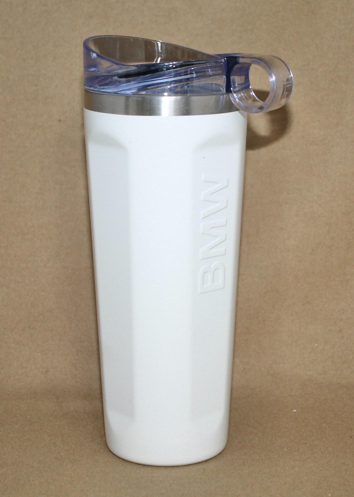 BMW 20oz Quatro M Travel Tumbler Frozen Brilliant Metallic White Stainless Steel
