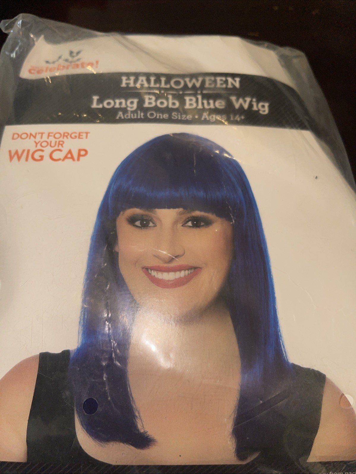 New Celebrate Halloween Party Royal Blue Long Bob Costume Wig Adult Size FreeSHP