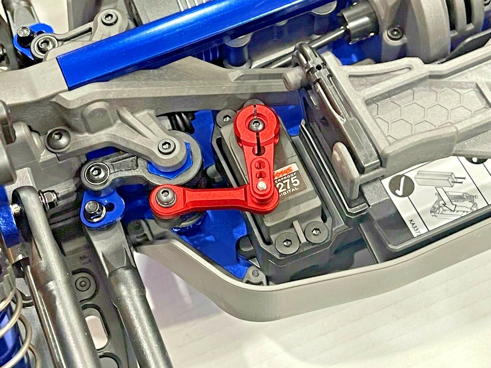Aluminum Fixed Link Steering 25T Servo Arm for 1/8 Traxxas Sledge Blue