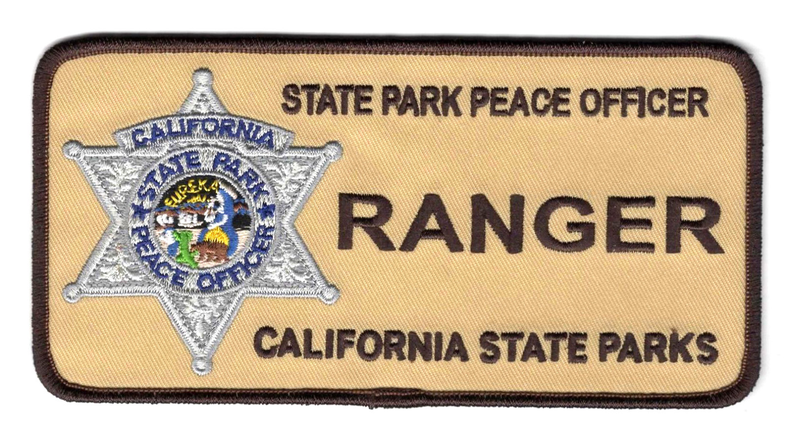 California State Parks - Hook & Loop - 6" x 3"  Desert/Tan Ranger Tactical patch