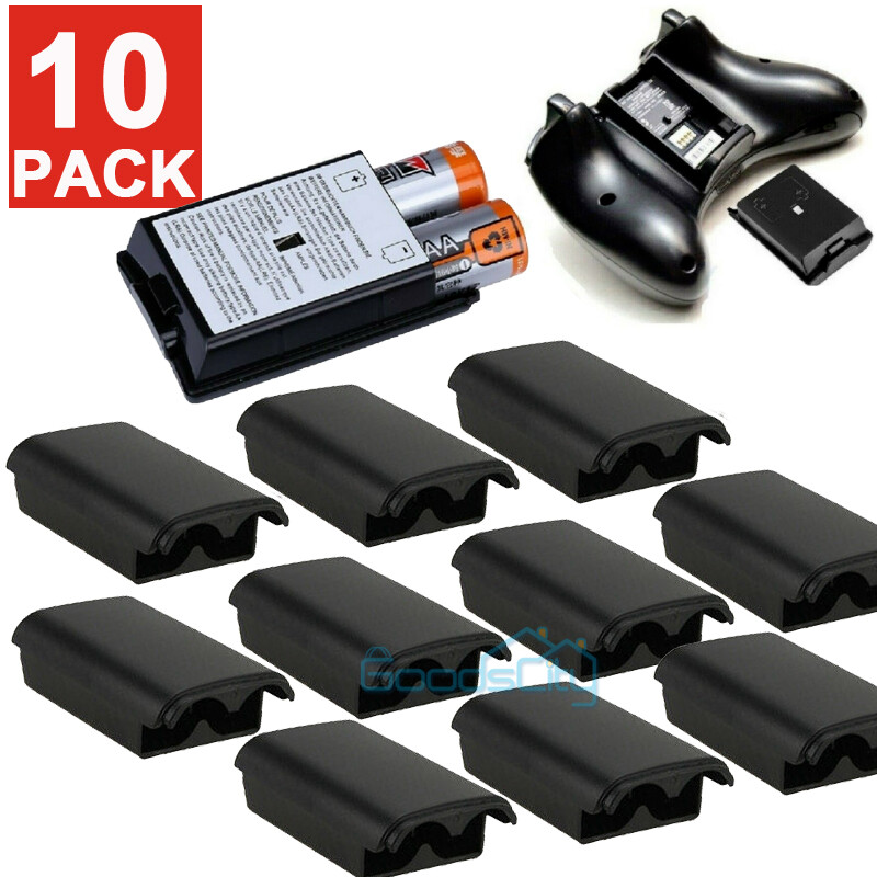 10 Pack AA Battery Back Cover Case Shell Pack For Xbox 360 Wireless Controller