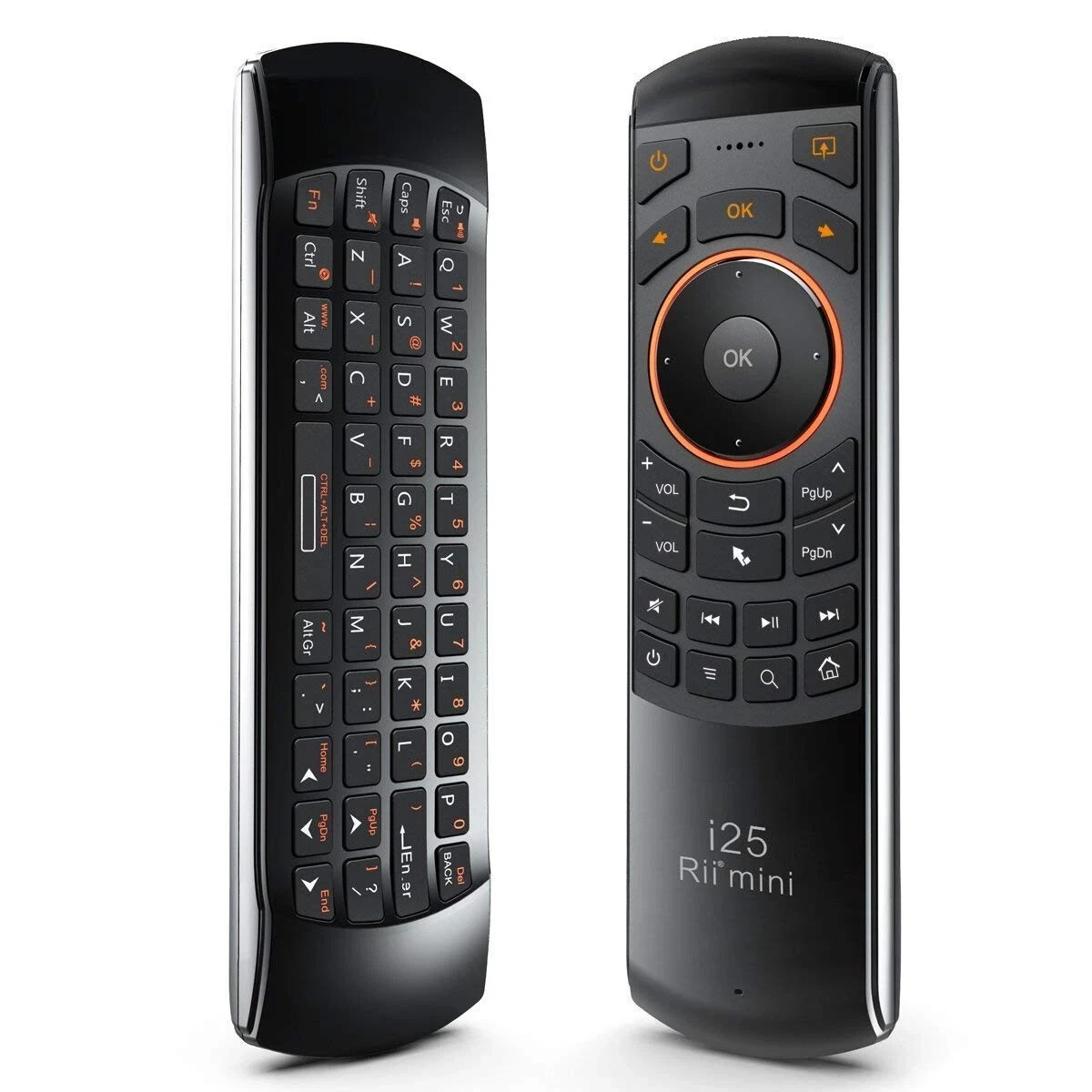 Rii K25 Multifunction Portable 2.4GHz Mini Wireless Fly Mouse Keyboard Black