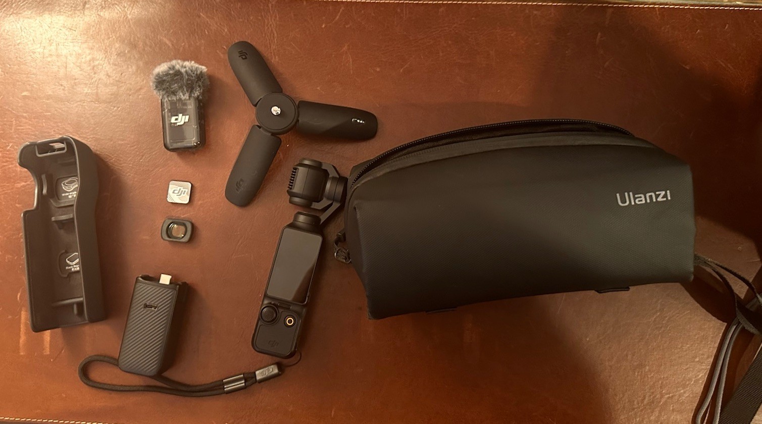 DJI Osmo Pocket 3 Combo 4K Gimbal Camera + DJI Mic 2, Case & Extras