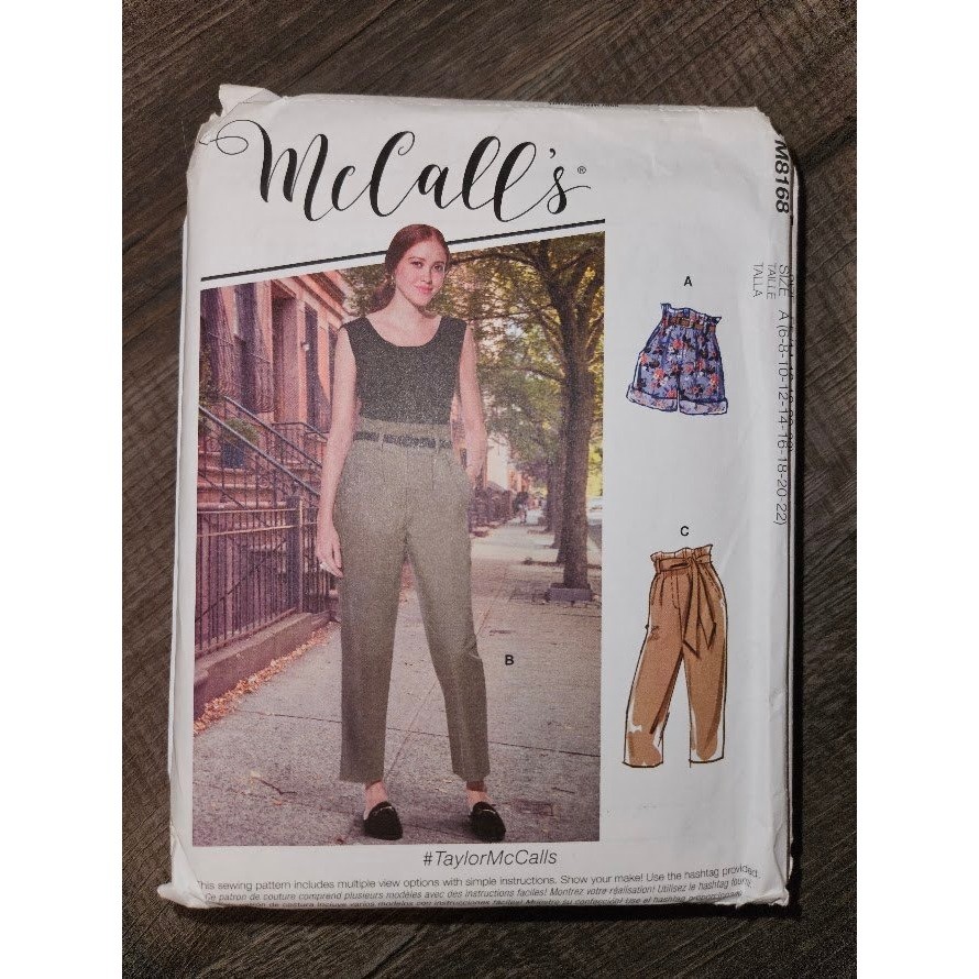 McCall's M8168 Misses Shorts Pants Sash Sewing Pattern Uncut Size 6-22 M8168/A