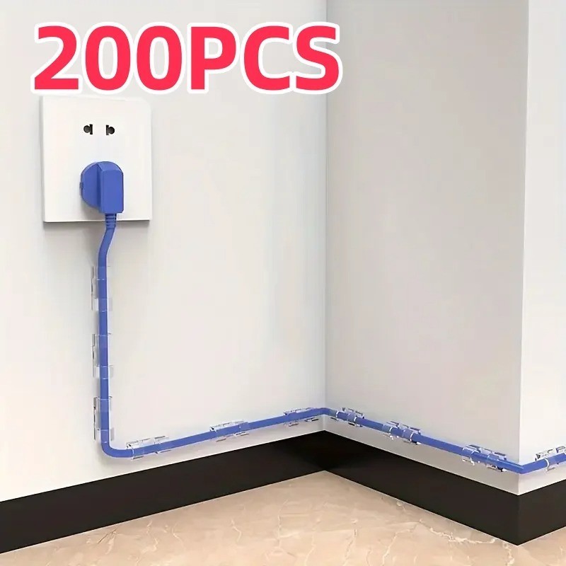 Transparent Cable Clips Adhesive Cord Holders for Wall Desk Organizer