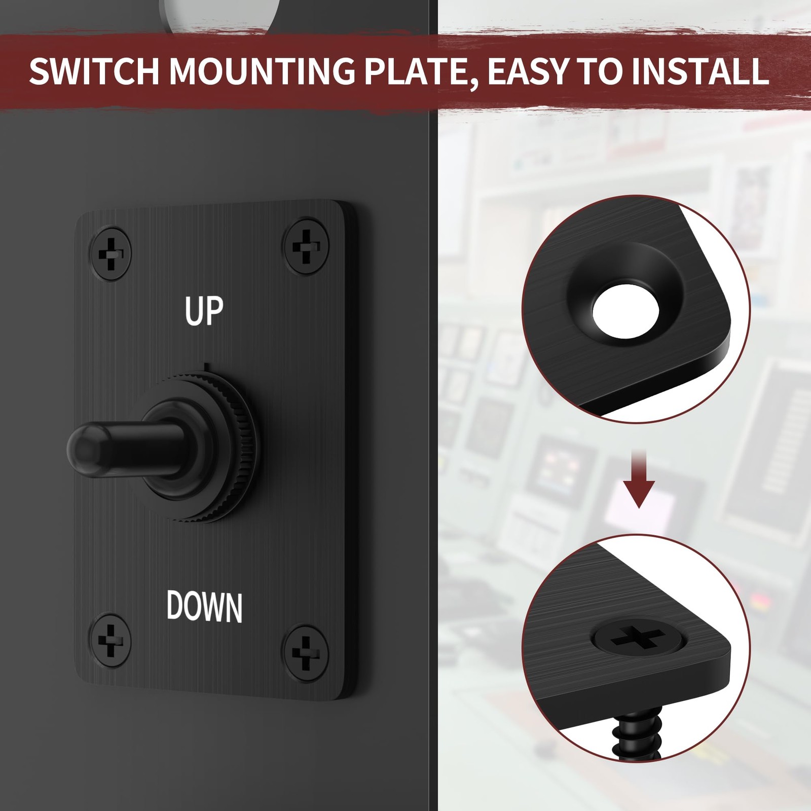 Reverse Polarity Toggle Switch 12V 30A 6 Pin 3Way ON/Off/ON DPDT Latching Switch