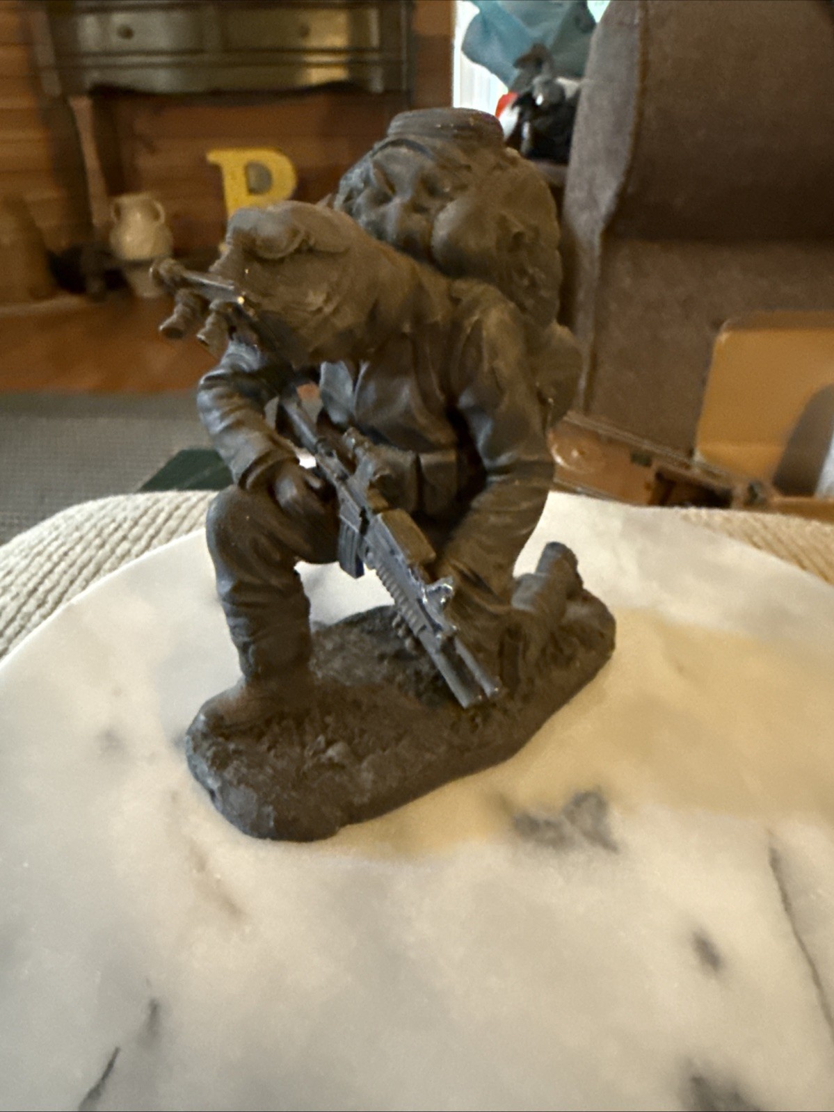 "Prayer for Courage" kneeling soldier figurine