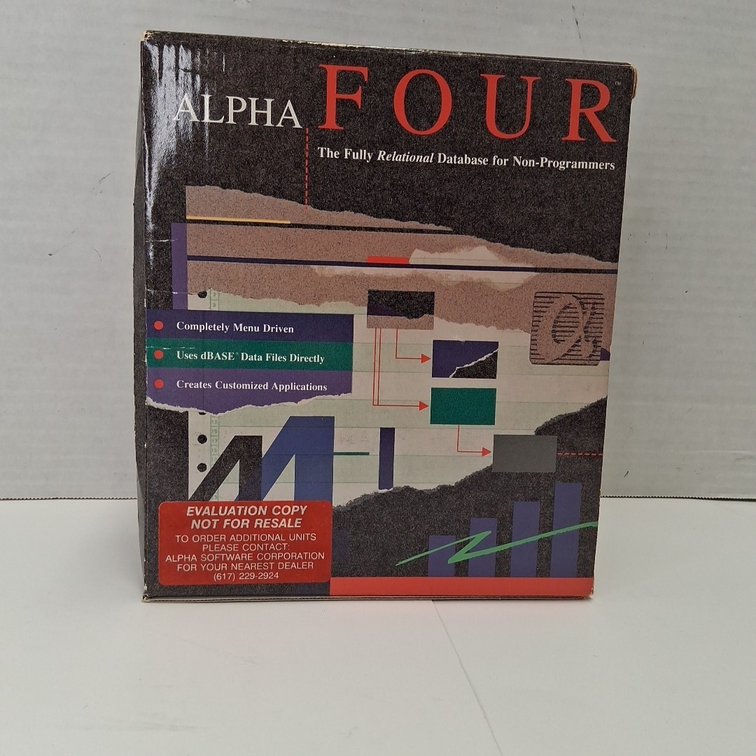 Alpha Four Fully Relational Database Non-Programmers Manuals Diskette Incomplete