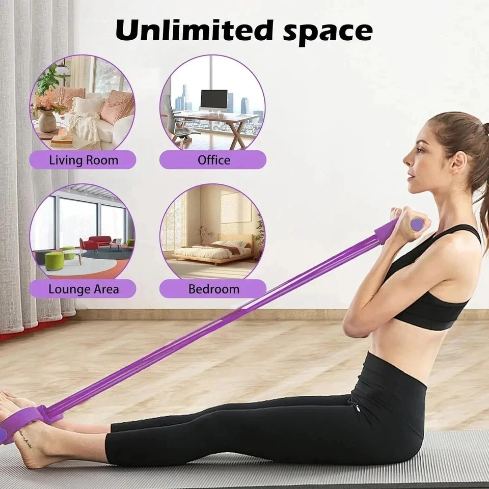 6Tube Pedal Resistance Device,Exercise Bands with Handles,Pedal Resistance Band.