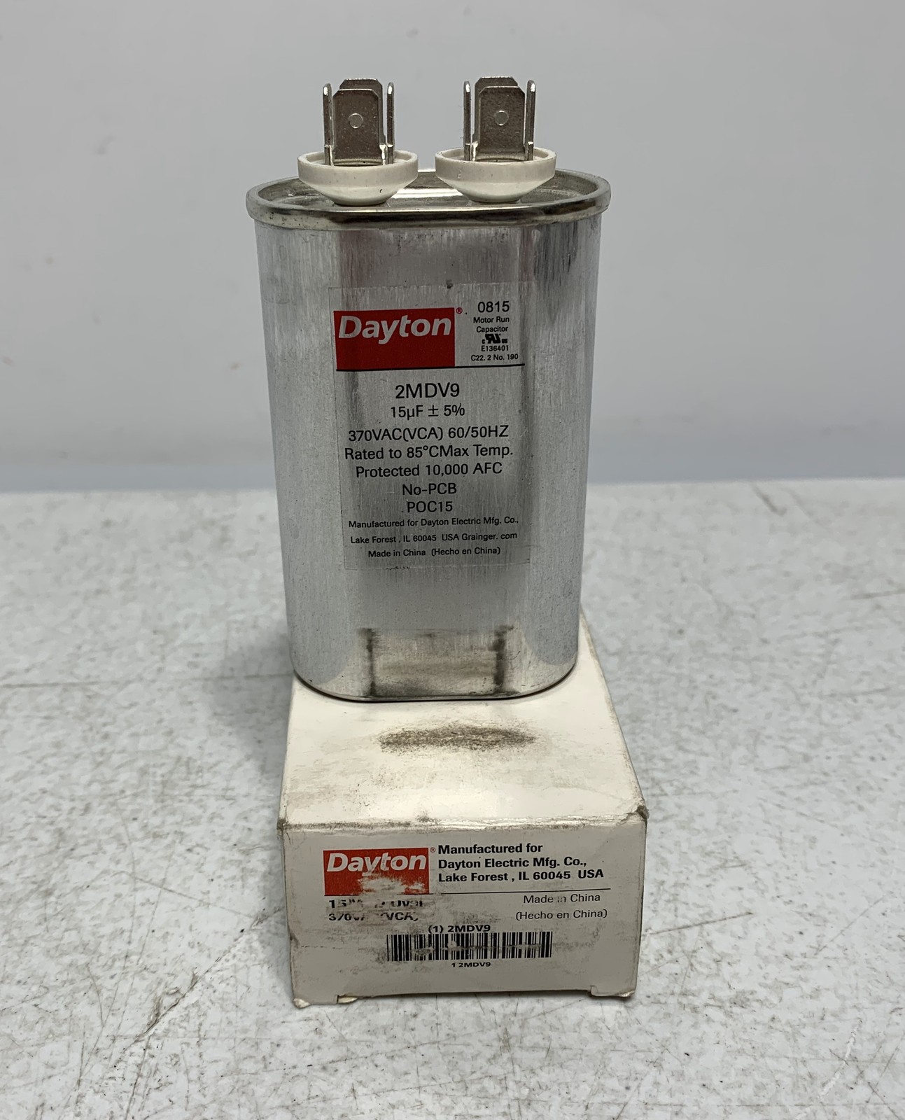 Dayton 2MDV9 Capacitor 15uF 370VAC Oval