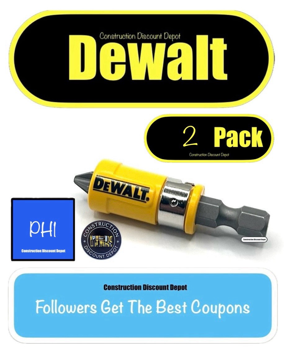 2 Pack Dewalt Maxfit Ultra Sleeve Lock Magnetic Bit Holder 2" Phillips #1 PH1