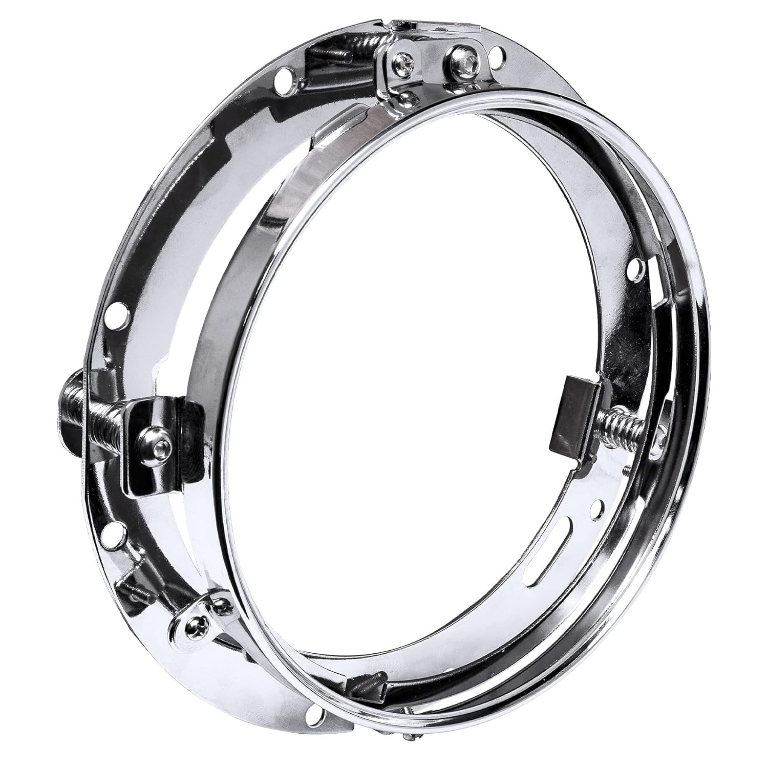 7 Inch Round Headlight Mounting Bracket Chrome Ring Bezel Trim Holder Mount