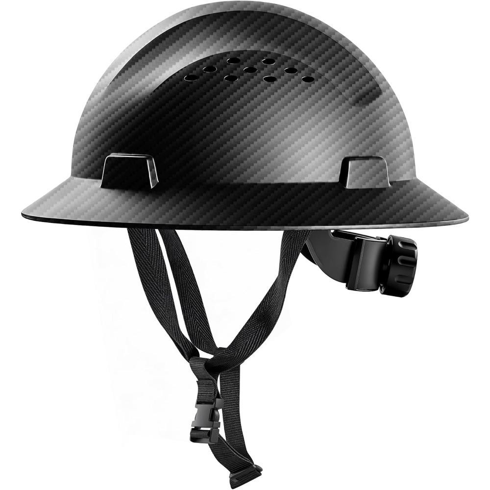 4 TOTAL FOR 1 BID!  Carbon Fiber Full Brim Hard Hat OSHA Approved ANSI Z89.1 NEW