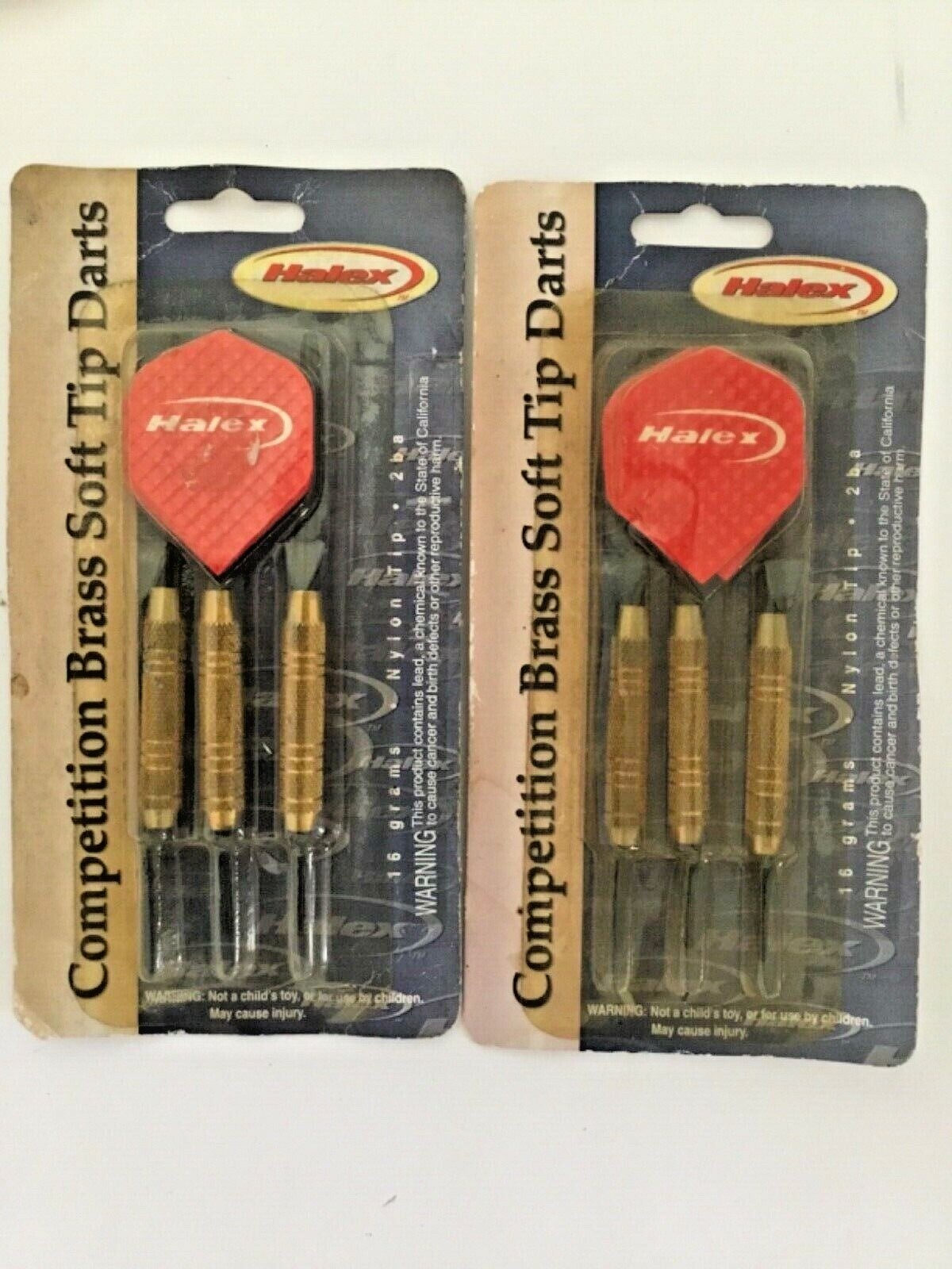 NOS NEW LOT 6 Halex Competition Brass Soft Tip Darts 16 Grams 2 sets NIP NYLON T
