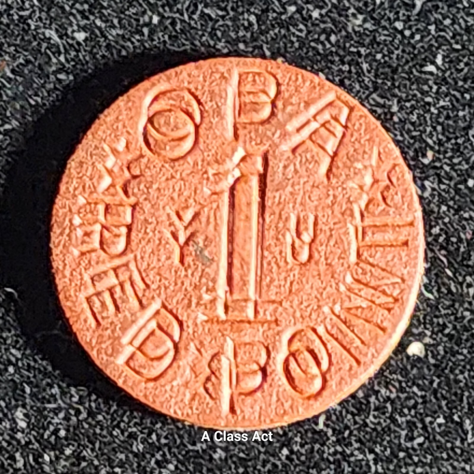 RARE OPA RED POINT TOKEN MISPRINT ERROR DOUBLE STRUCK Y U, Both Sides. T6203